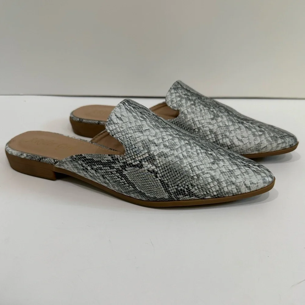 🐍Arider Girl Snake Print Pointy Toe Slip-On Mule Loafers - Size 10🐍 - Picture 2 of 10